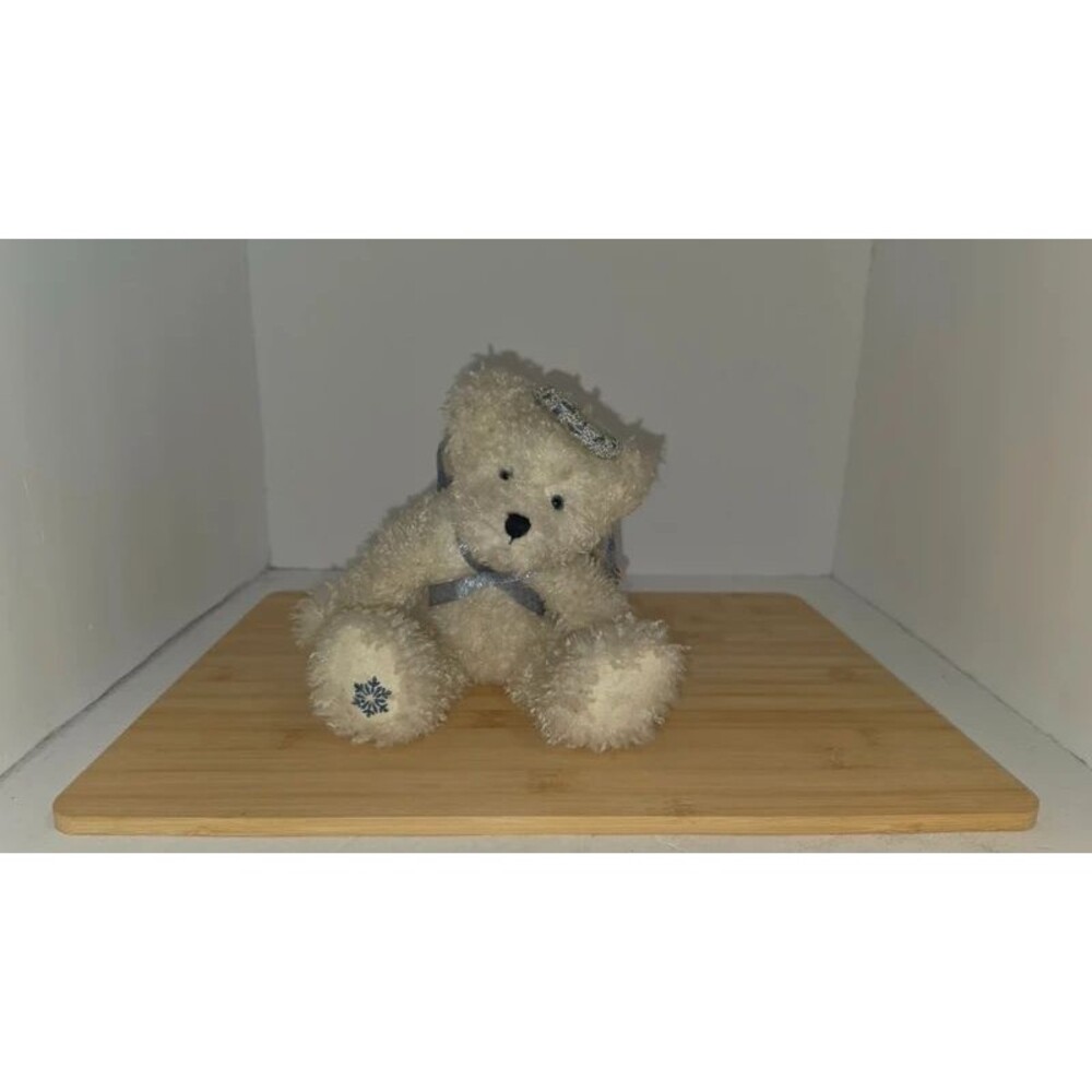 Boyds Bears Angel Teddy Bear Plush With Tag Blue Plaid Wings